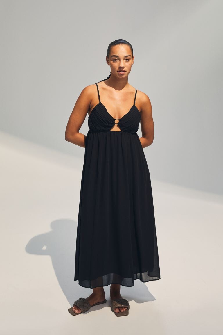 

Шифоновое платье на бретелях H&M, черный