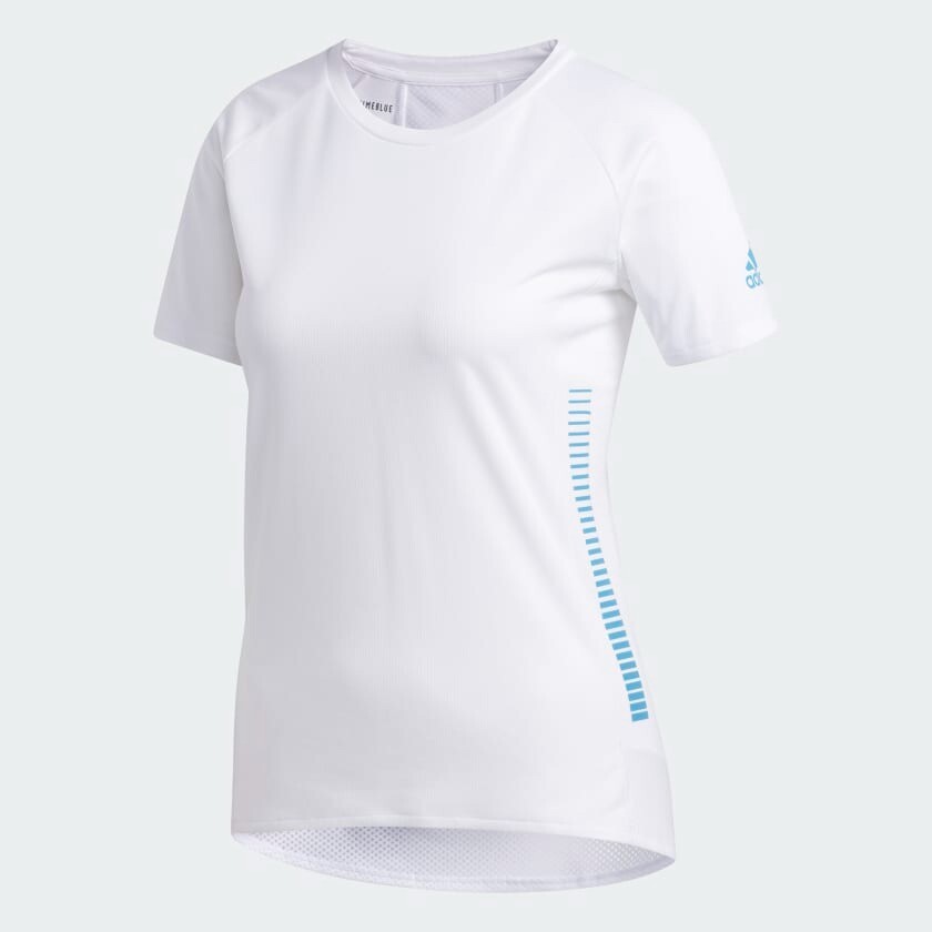 

Футболка Adidas 25/7 Rise Up N Run Parley, белый/голубой