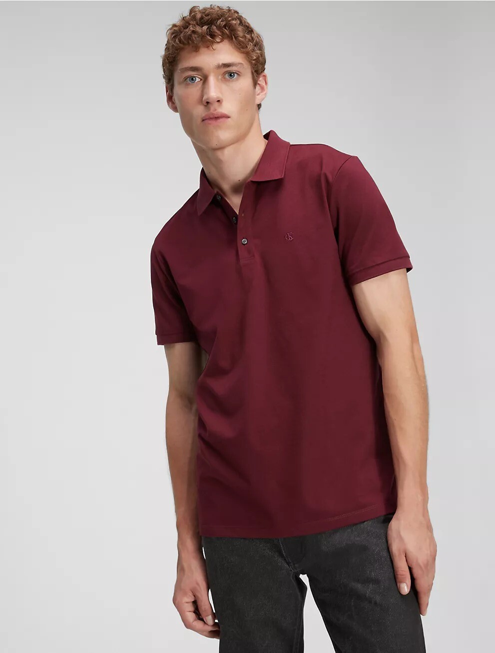 

Футболка поло Calvin Klein Solid, темно-красный
