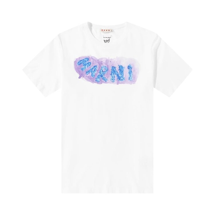 

Футболка Marni Logo Tee 'Lily White', белый