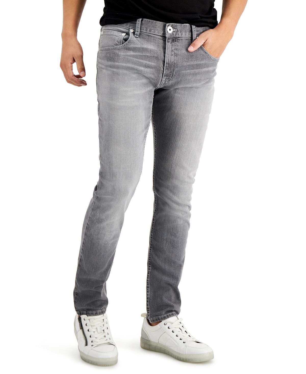 Мужские серые джинсы скинни, созданные для macy's INC International Concepts, мульти джинсы скинни синие button blue