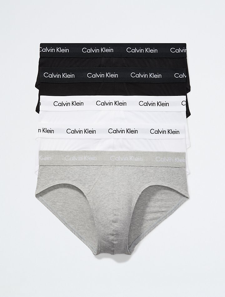 

Комплект из 5 хлопковых эластичных трусов Calvin Klein, серый