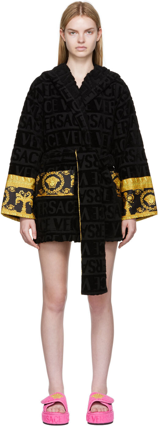 

Черный халат I Heart Baroque Versace Underwear