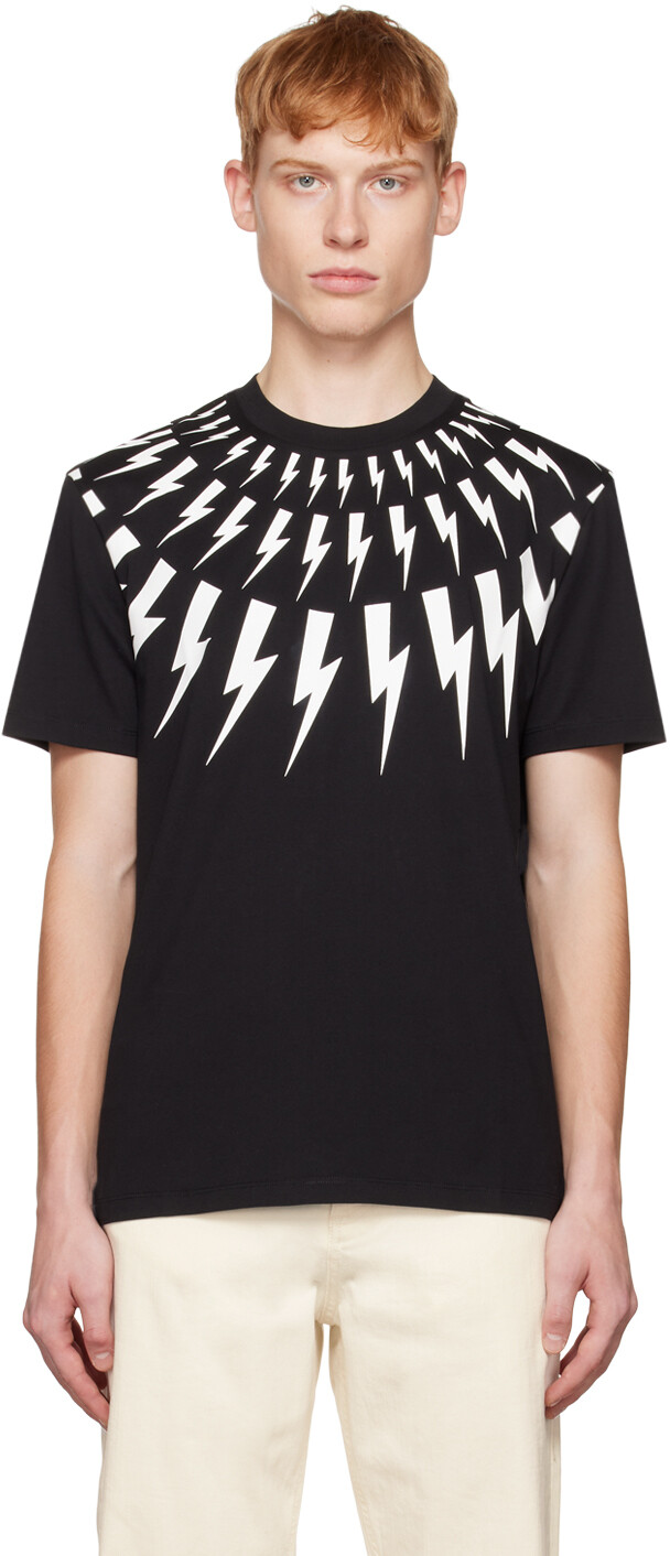 

Черная футболка Fair Isle Thunderbolt Neil Barrett