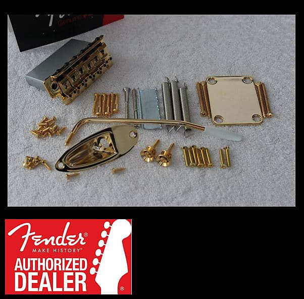 Новый Fender Stratocaster GOLD 2 3/16 "Tremolo Body Hardware Set для американской стратогитары Strat Hardware - фото