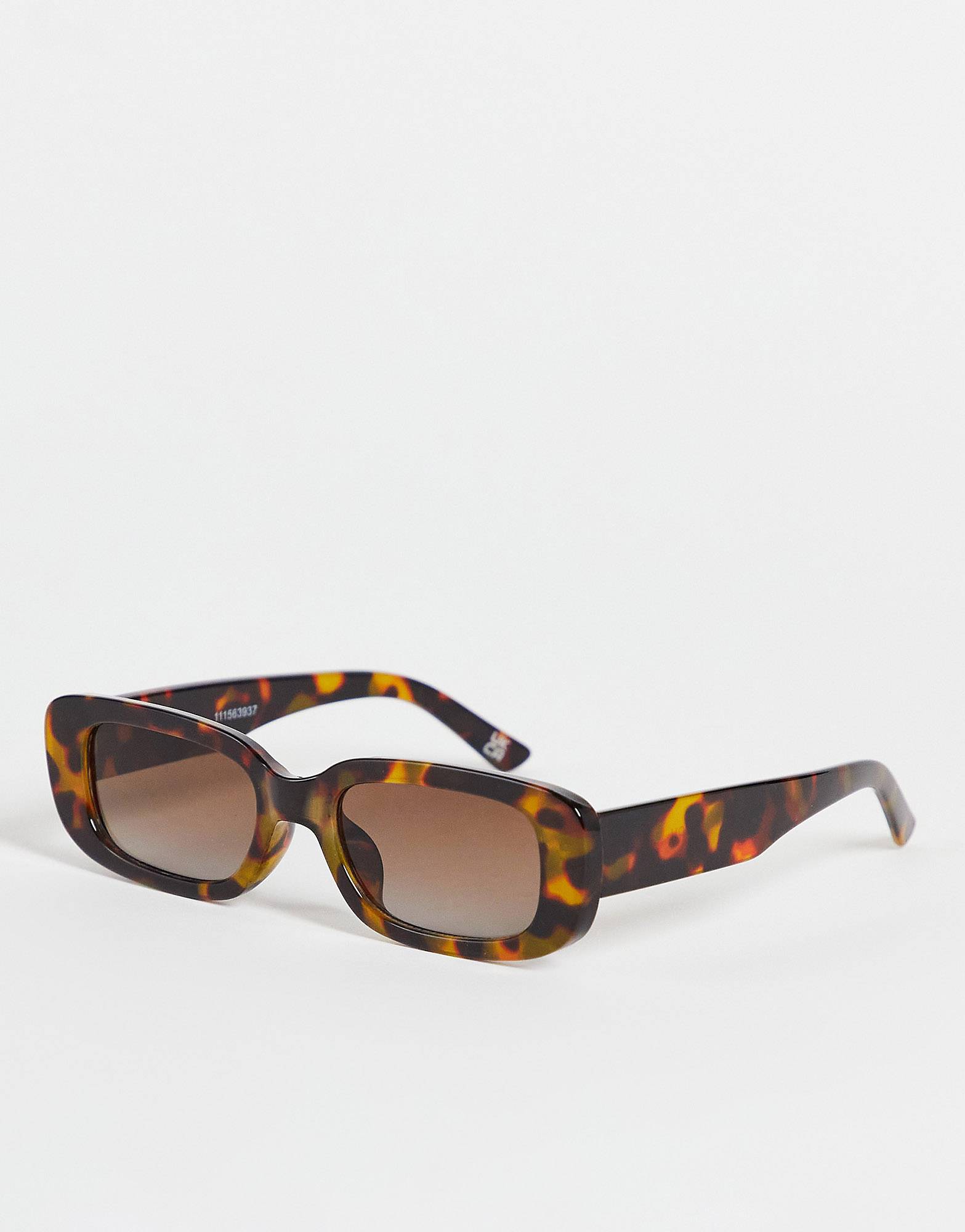 цена Солнцезащитные очки коричневой формы средней квадратной формы ASOS DESIGN