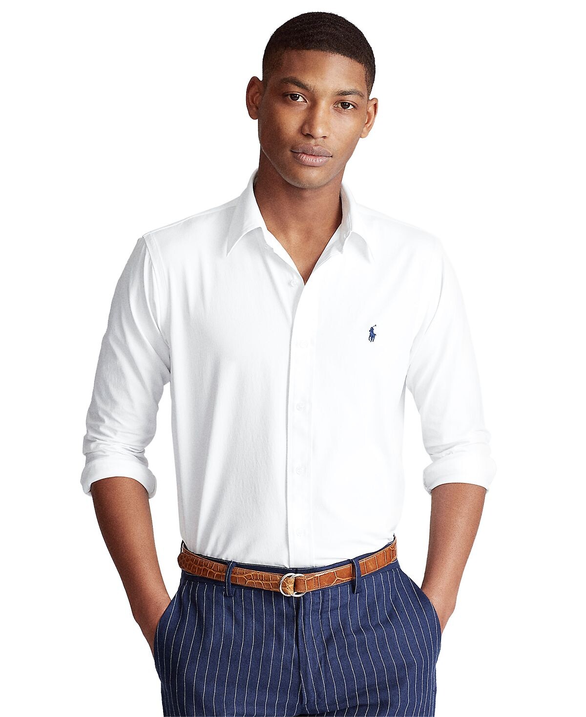 

Мужская спортивная рубашка классического кроя Polo Ralph Lauren, белый