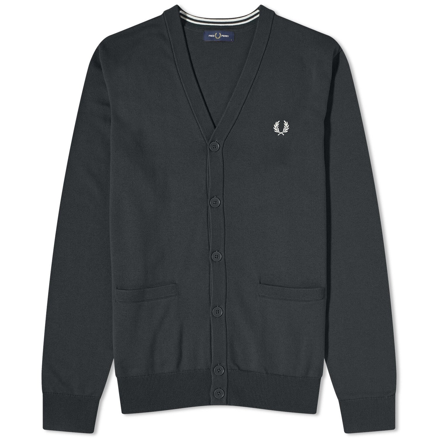 

Кардиган Fred Perry Merino, темный серо-зеленый