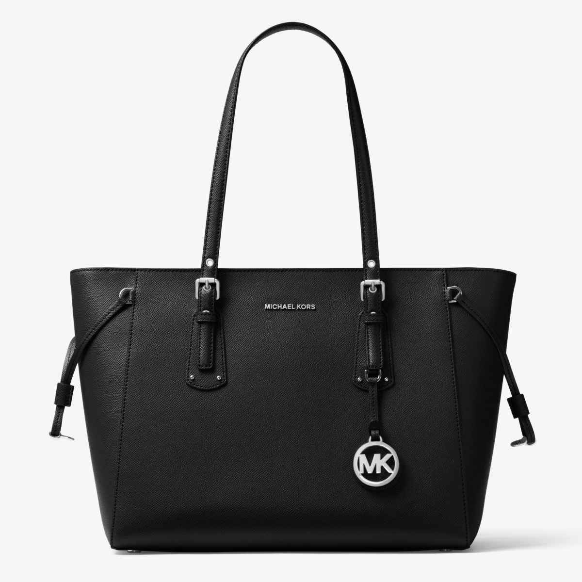 Сумка Michael Michael Kors Voyager Medium Crossgrain Leather, черный сумка michael michael kors voyager medium logo коричневый