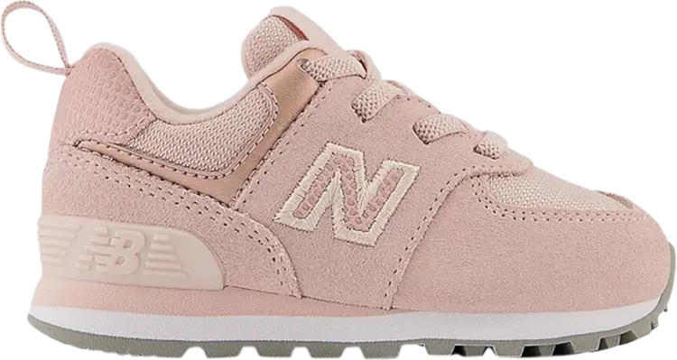 

Кроссовки New Balance 574 Bungee Lace Toddler 'Pink Haze White', розовый