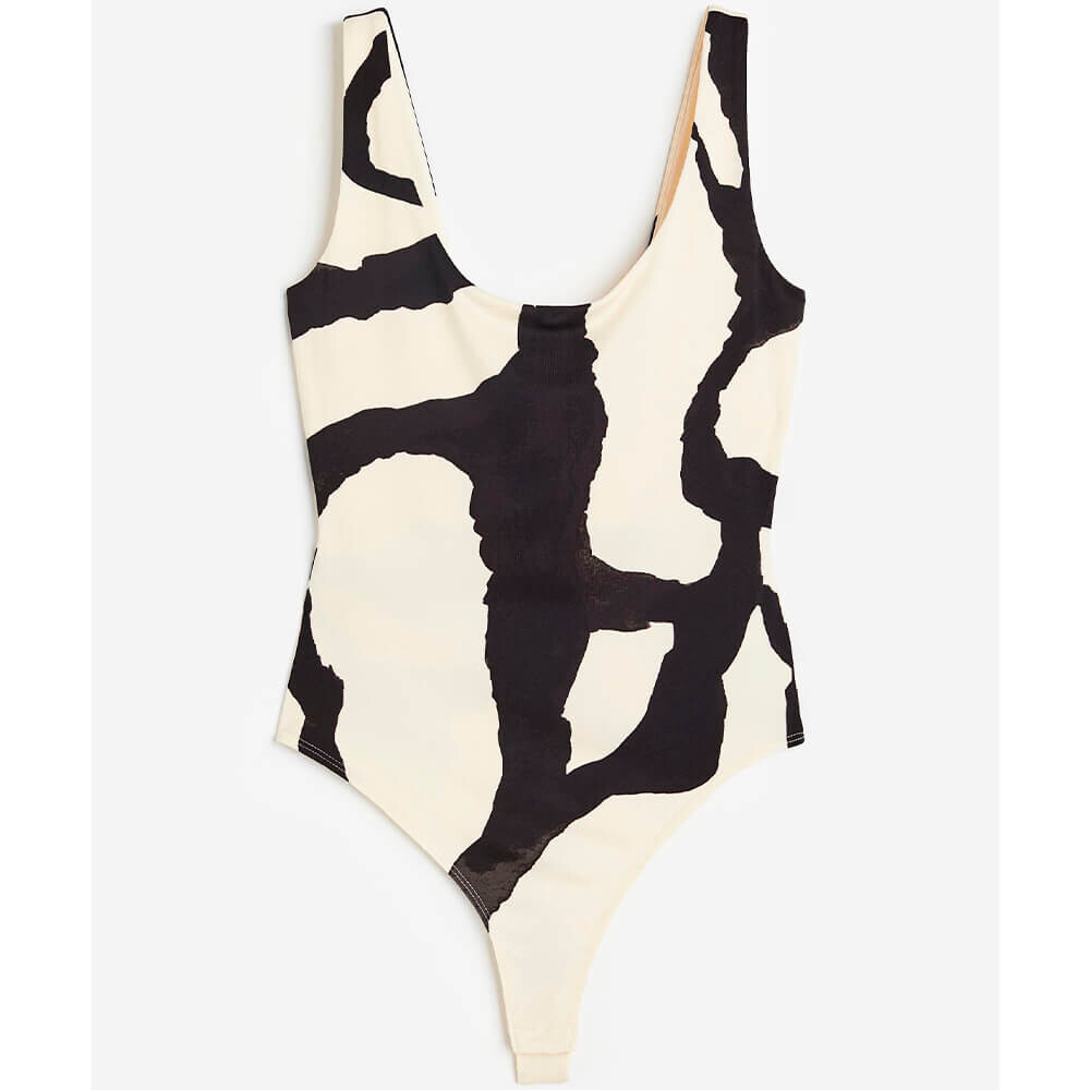 

Боди H&M Textured , черный/белый