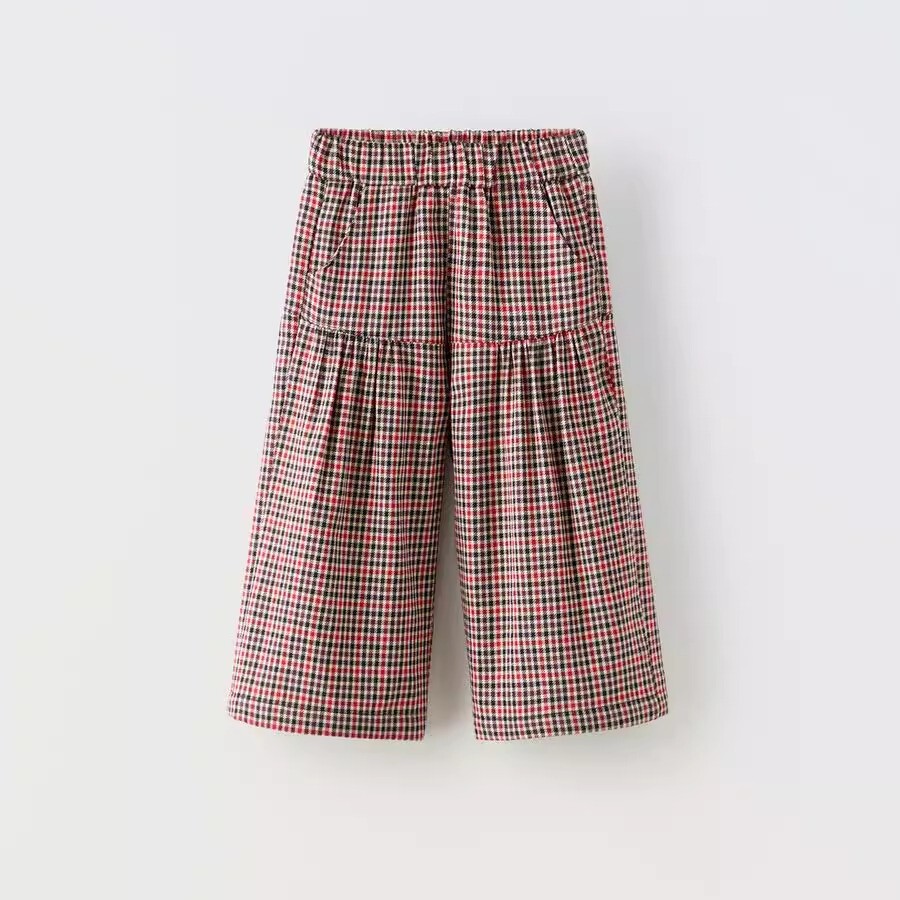 

Брюки ZARA Plaid, красный/черный