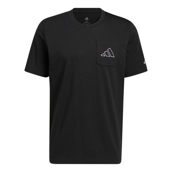 Футболка Adidas logo Printing Solid Color Round Neck Pullover Short Sleeve Black T-Shirt, Черный