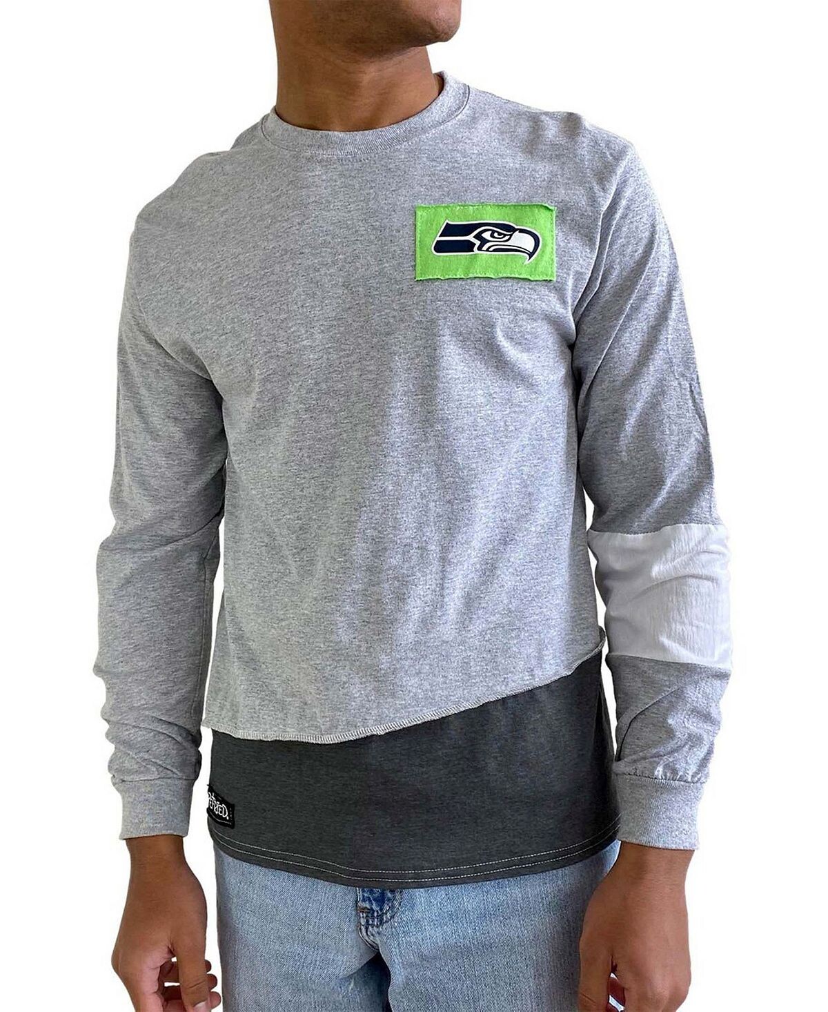 

Мужская серая футболка с длинным рукавом seattle seahawks angle Refried Apparel, серый