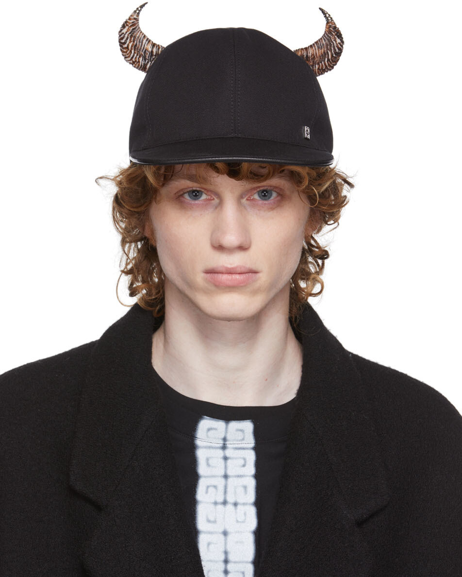 

Черная холщовая кепка с рожками Givenchy