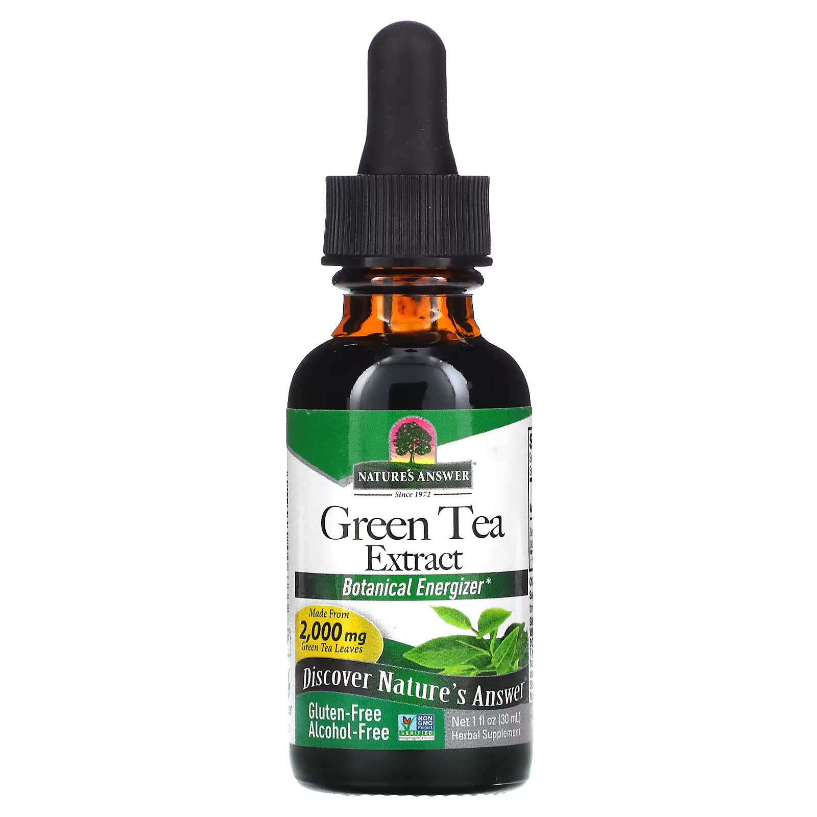 Nature's Answer, Экстракт зеленого чая, без спирта, 2000 мг, 30 мл (1 жидк. унция)
