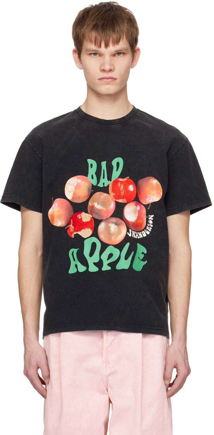 

Серая футболка оверсайз 'Bad Apple' JW Anderson, Серый