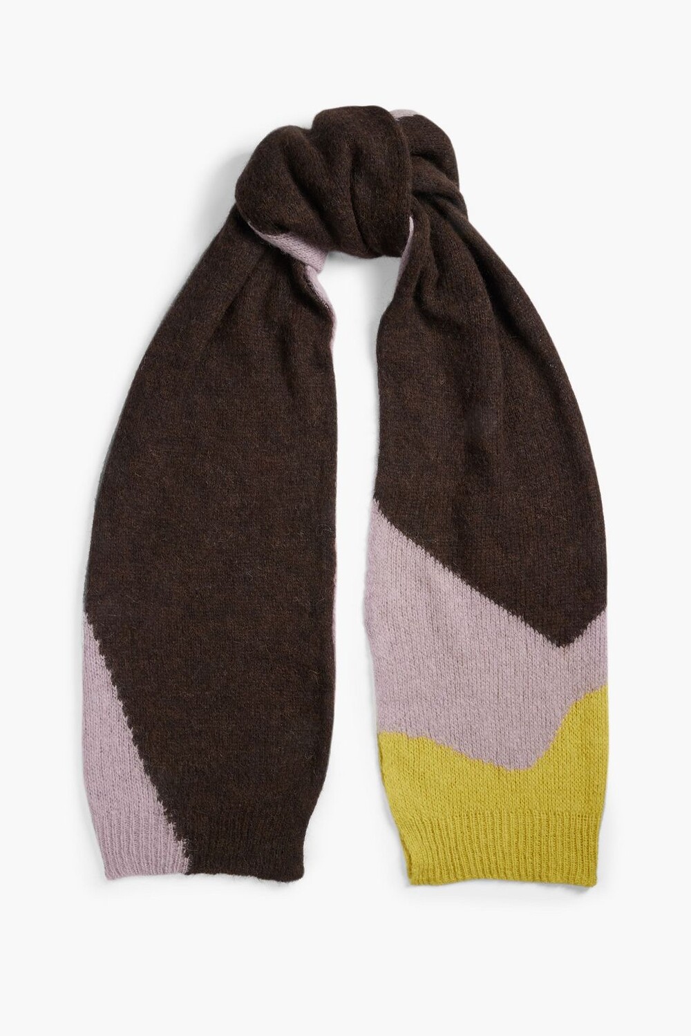 

Шарф из шерсти альпаки в стиле колор-блок DRIES VAN NOTEN, сиреневый