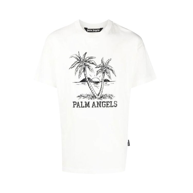 

Футболка Palm Angels Sunset Palms Classic Tee 'White/Black', белый