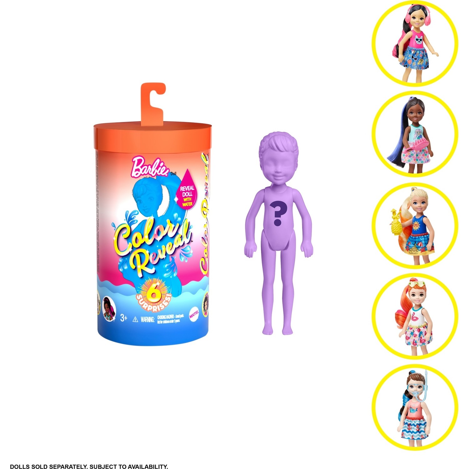 Кукла Barbie Color Reveal Chelsea Dolls GTP52 кукла сюрприз barbie color reveal rainbow galaxy hjx61 разноцветный