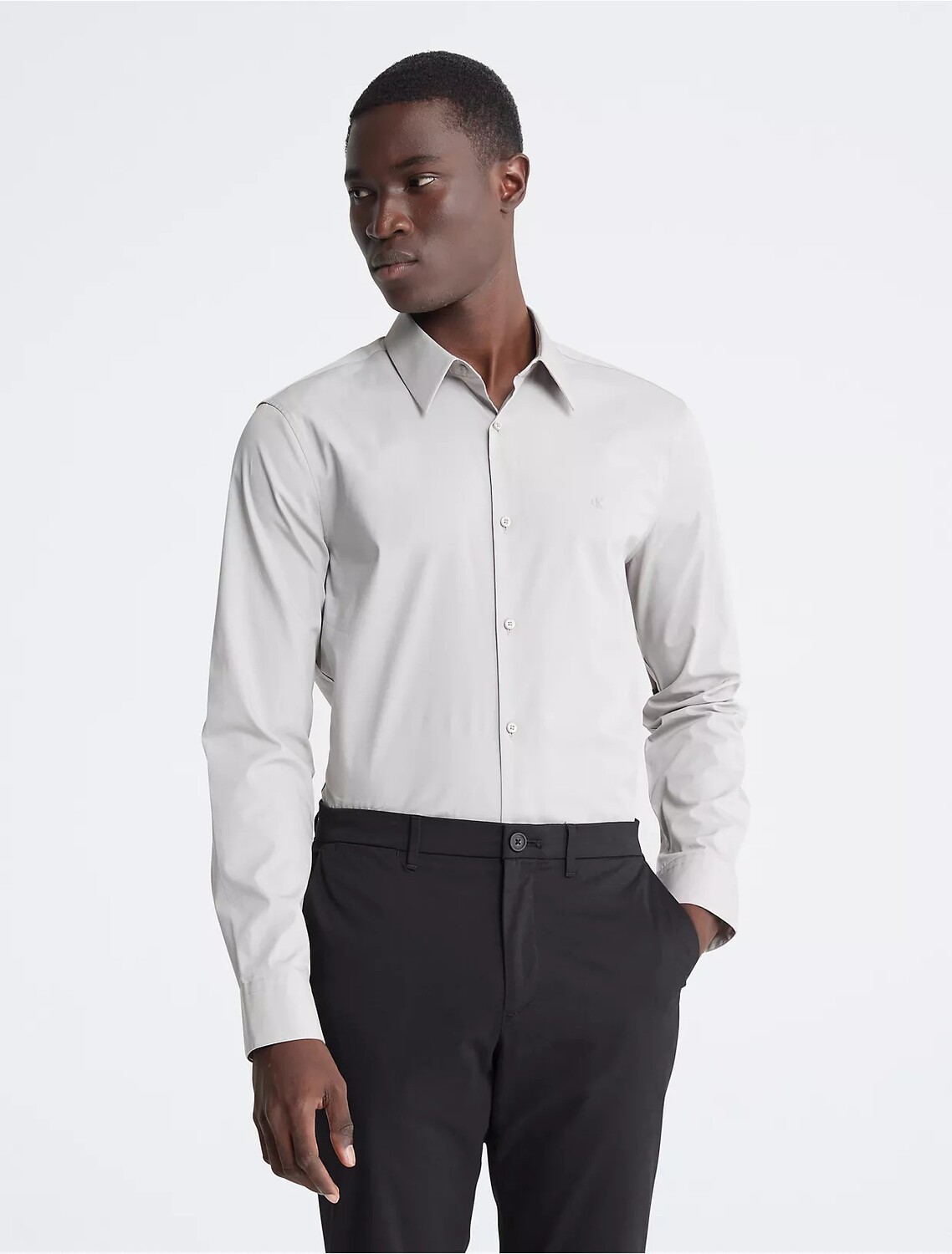 

Рубашка Calvin Klein Slim Stretch, светло-серый