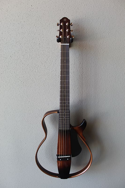 Абсолютно новая акустическая/электрическая бесшумная дорожная гитара Yamaha SLG200S с чехлом для переноски - натуральный цвет