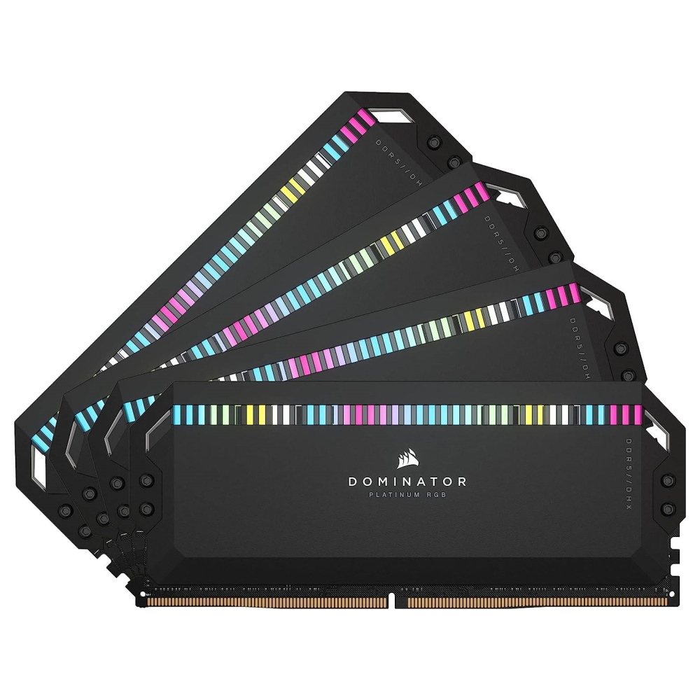 Оперативная память Corsair Dominator Platinum RGB, 64 ГБ (4x16 ГБ) DDR5, 6400 МГц, CL32, CMT64GX5M4B6400C32, черный оперативная память dominator platinum rgb 64 гб 2x32 гб ddr5 6400 мгц черный
