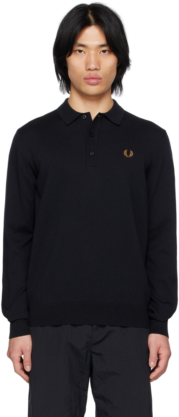 

Черная классическая футболка-поло Fred Perry, Черный