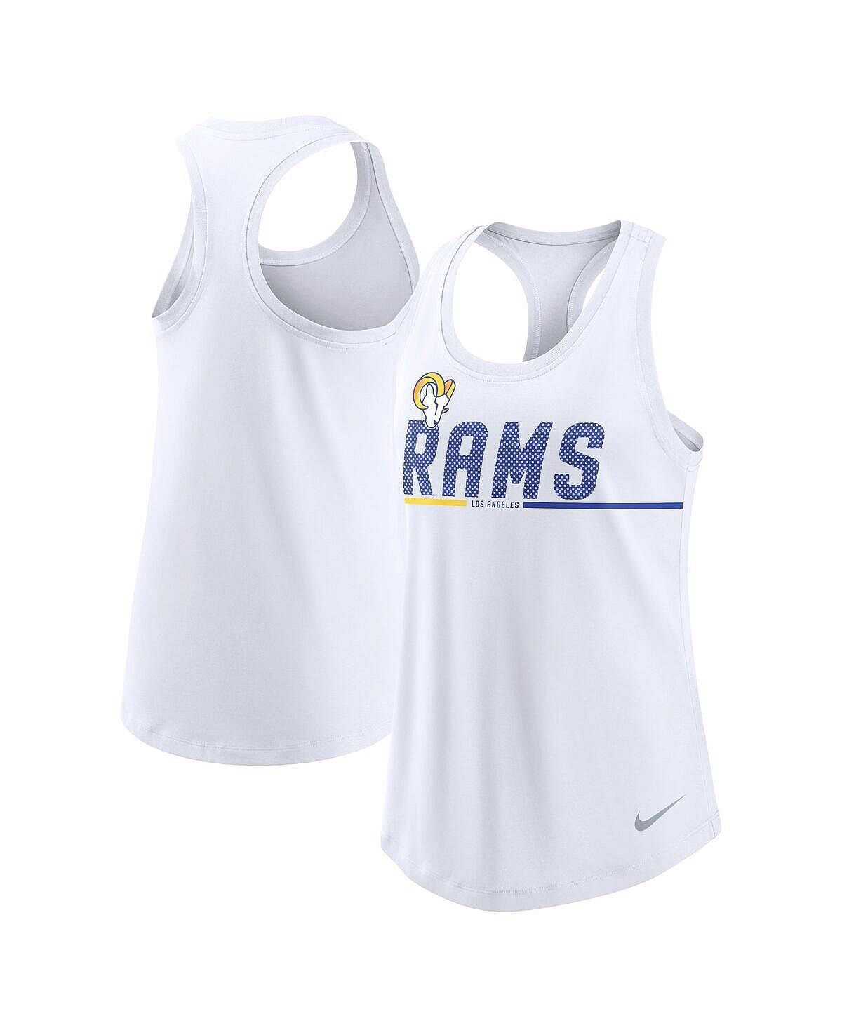 

Женская белая майка los angeles rams team name city tri-blend racerback Nike, белый