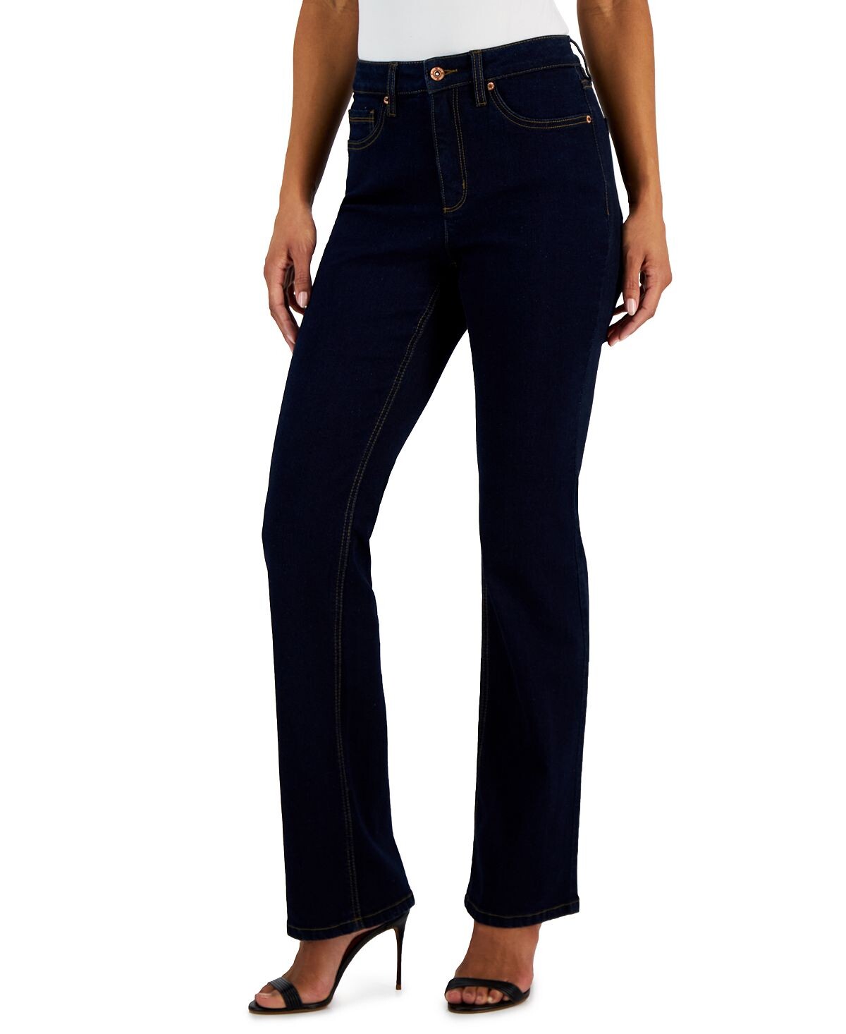 

Женские джинсы bootcut с высокой посадкой и ширинкой спереди Anne Klein, мульти