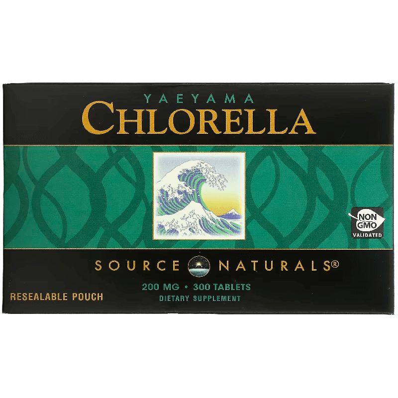 Хлорелла Source Naturals Yaeyama Chlorella 200 мг, 300 таблеток - фото