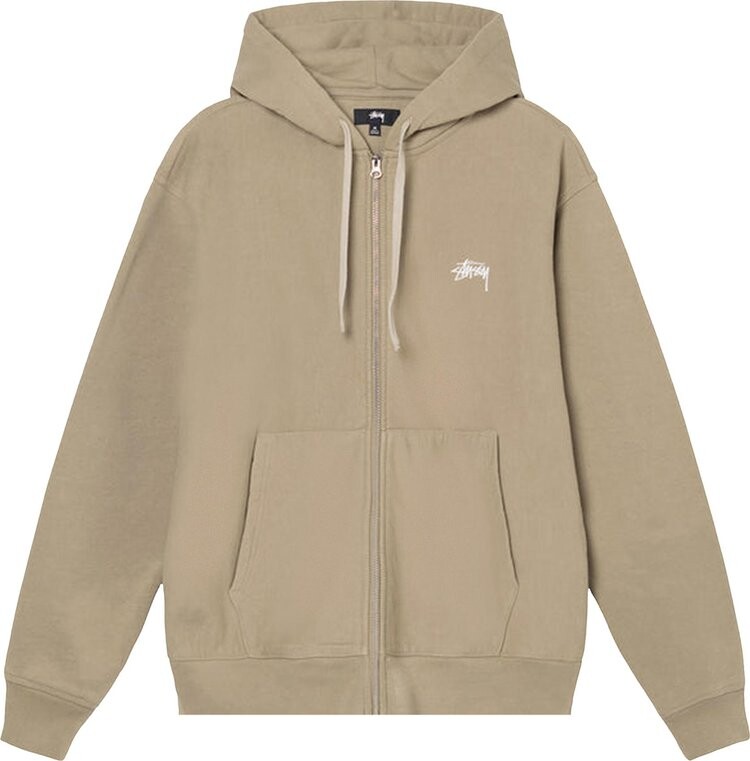 

Толстовка Stussy Stock Logo Zip Hood 'Khaki', коричневый