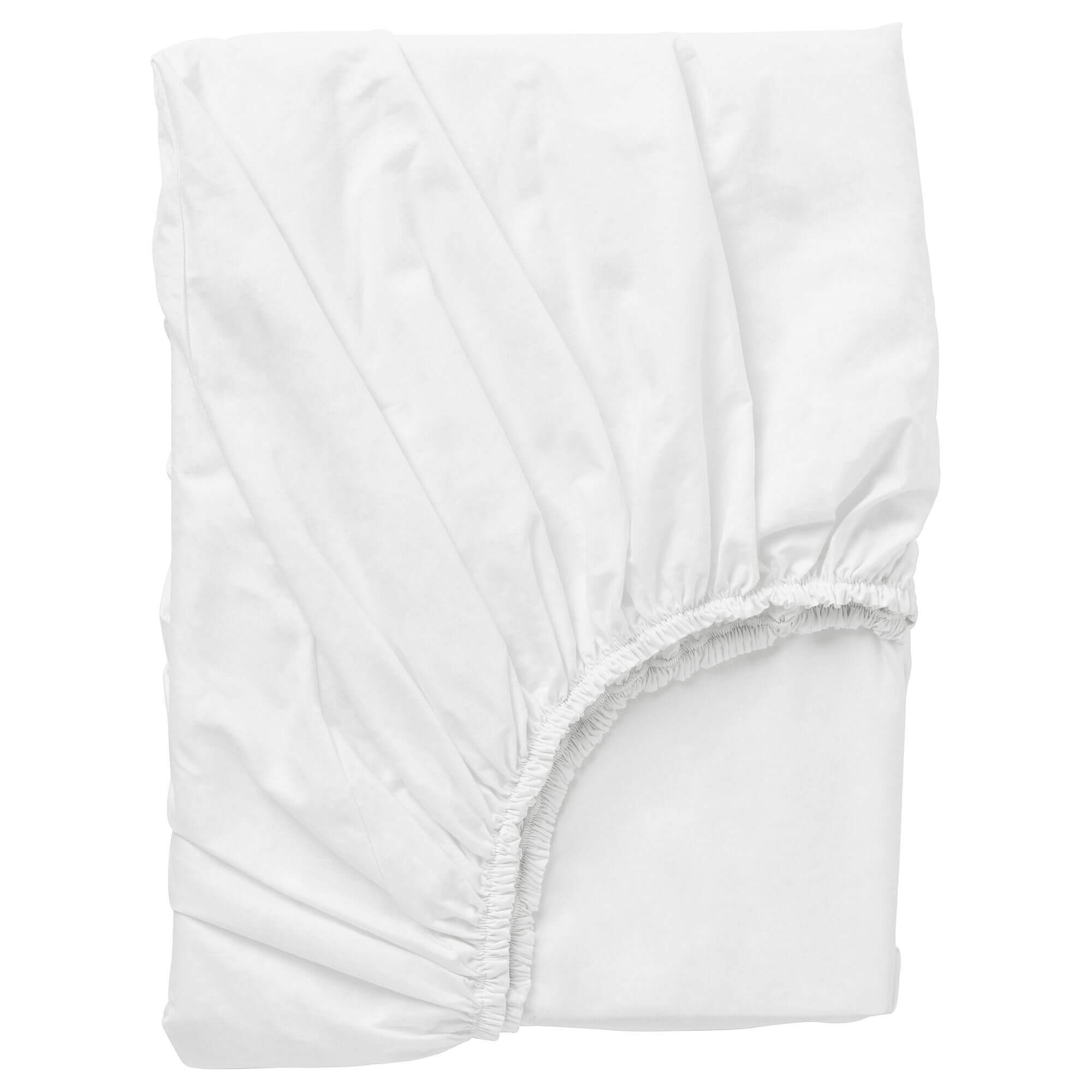Простыня Ikea Dvala Fitted, 160х200, белый защитная натяжная простыня на матрас из эластичной махровой ткани с прослойкой из полиуретана 60 x 140 см белый