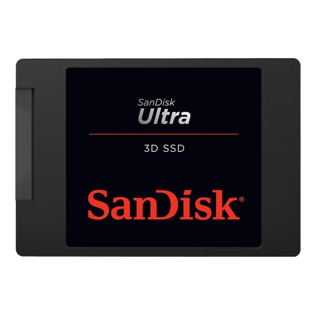 Твердотельный накопитель SanDisk Ultra 3D SSD, 2 Тб, SATA, черный накопитель ssd dell 1x3 84tb sata для 14g 400 bcte hot swapp 2 5 read intensive
