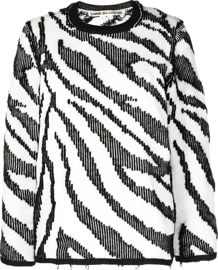 

Свитер Comme des Garçons Intarsia Knit Zebra Pattern Sweater 'Zebra', черный