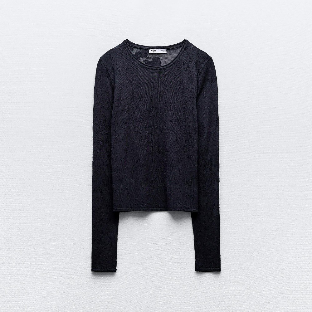 Свитер Zara Jacquard Knit, синий свитер zara geometric jacquard черный