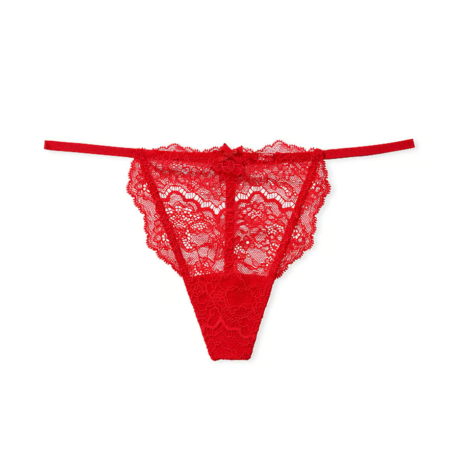 

Трусы Victoria's Secret Dream Angels Dotted Mesh Lace-up V-string, красный