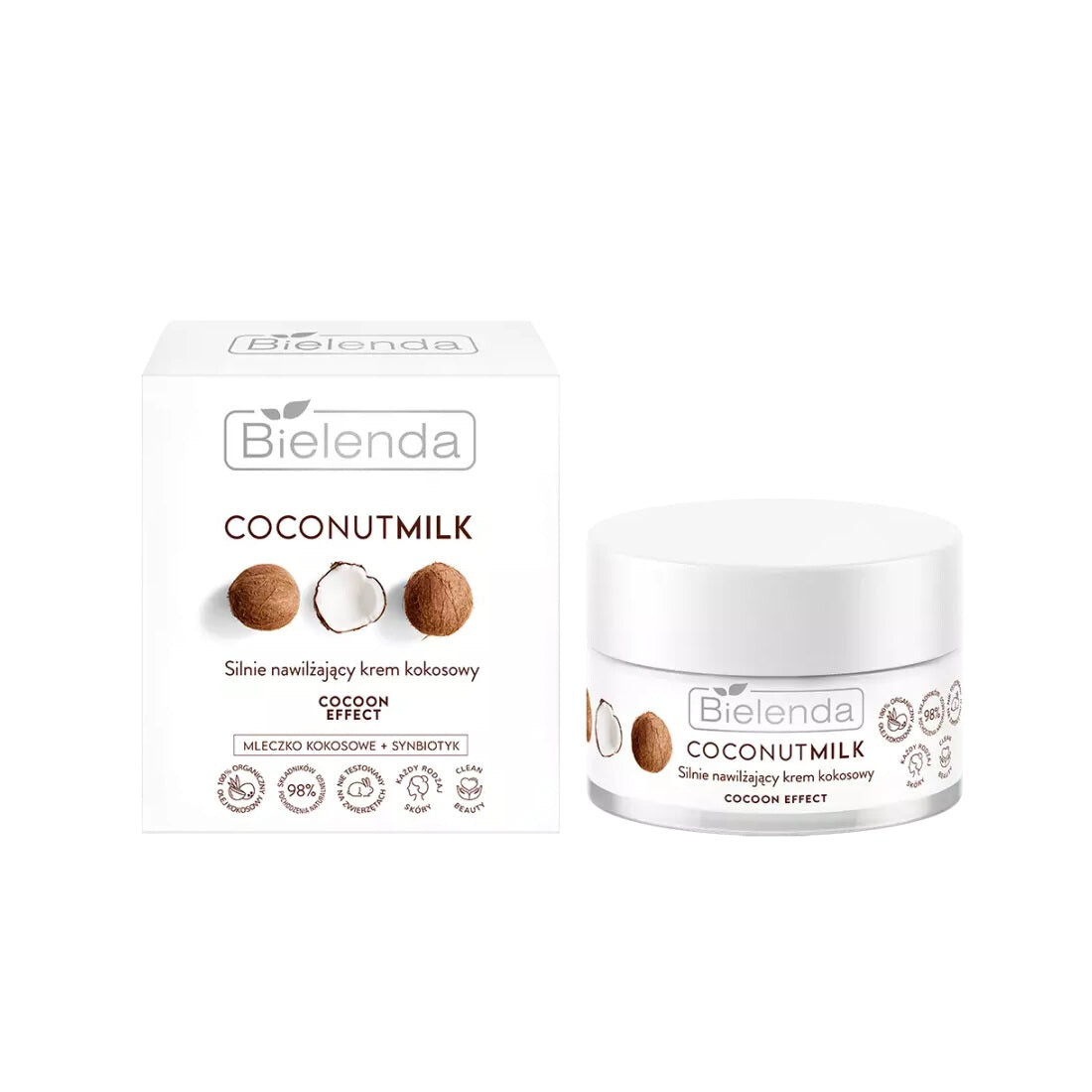 Bielenda Coconut Milk Cocoon Effect Высокоувлажняющий кокосовый крем 50мл уход за лицом bielenda coconut milk высокоувлажняющая кокосовая сыворотка cocoon effect