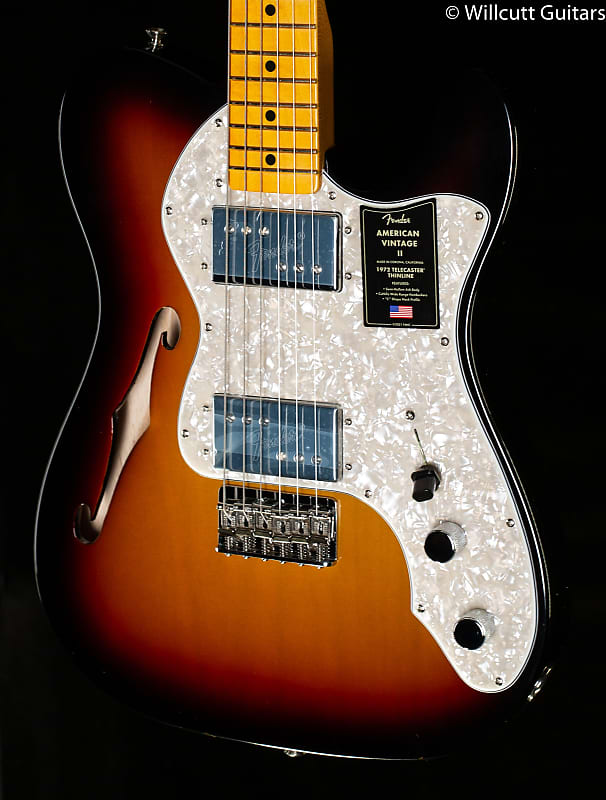 Fender American Vintage II 1972 Telecaster Thinline Maple Fingerboard 3-Color Sunburst (221) Fender American II Telecaster Thinline Maple Fingerboard (221) декаль на гитару fender telecaster thinline 1968 1975