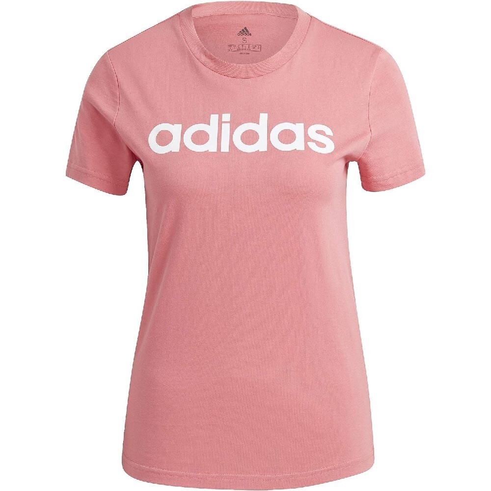 Футболка adidas Unisex W Lin T, розовый/белый