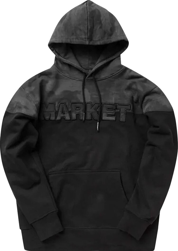 

Худи Market Split Tie Dye Hoodie 'Black', черный