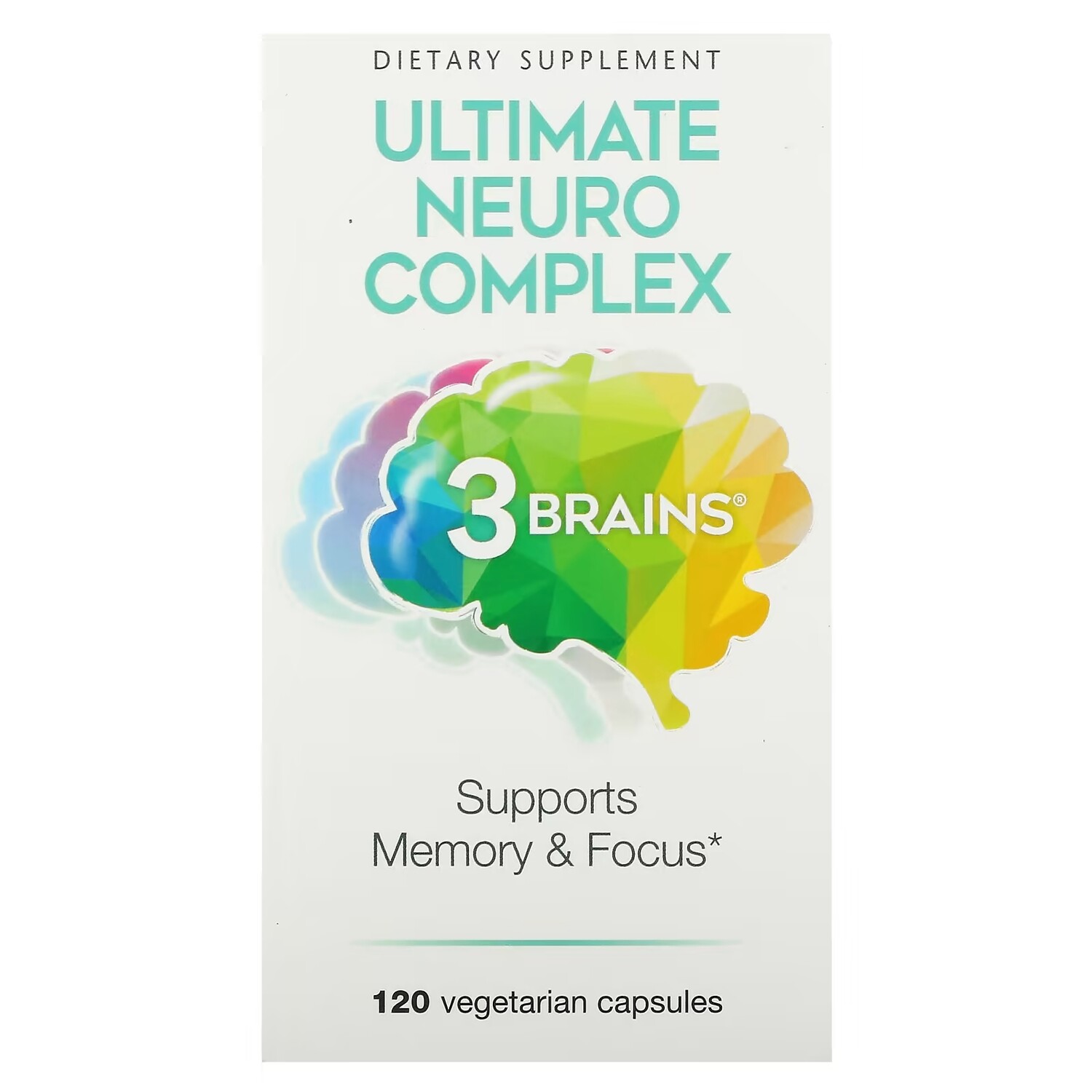 

Natural Factors 3 Brains Ultimate Neuro Complex, 120 вегетарианских капсул
