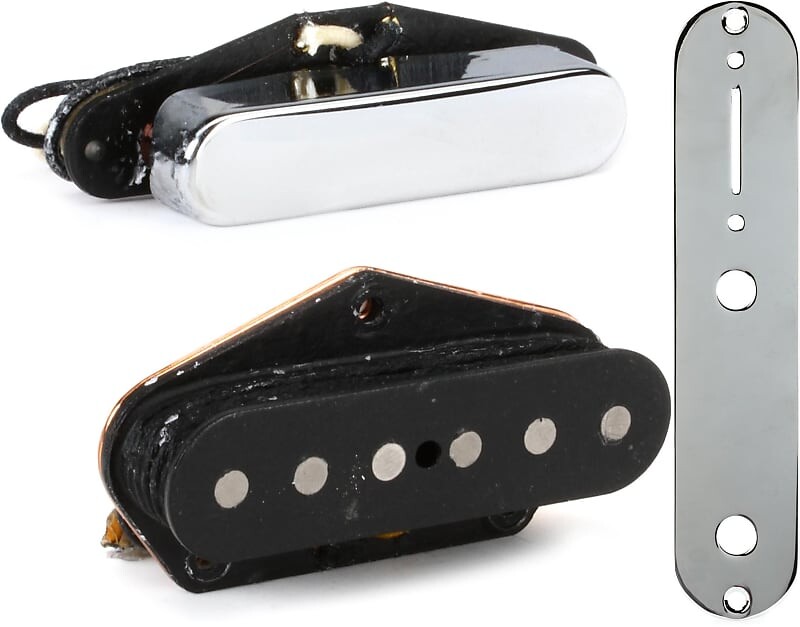 

Набор звукоснимателей Fender Original Vintage Telecaster из 2 предметов в комплекте с панелью управления Fender Telecaster — хром 0992058000=1 0992119000=1