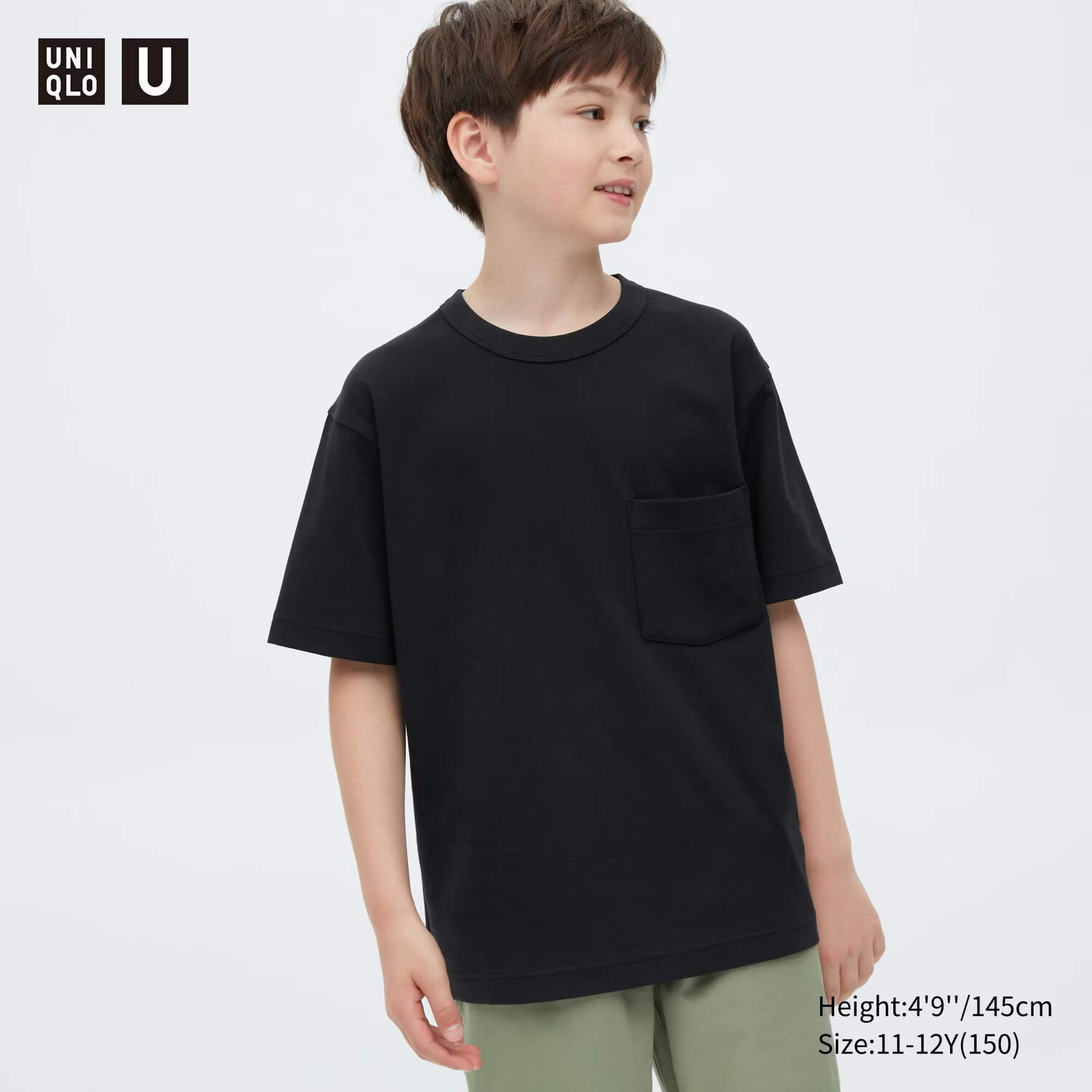 

Футболка Uniqlo Kids U Airism Cotton Crew Neck Short Sleeved, черный