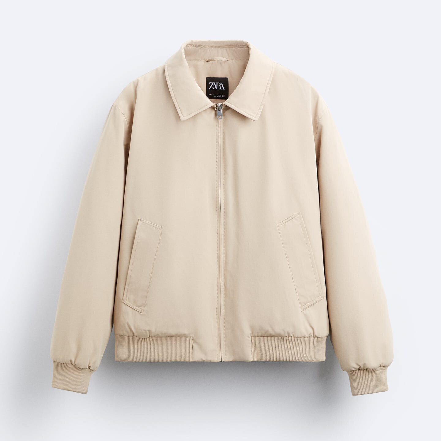 

Мужская куртка Zara Padded Bomber, песочный, Бежевый