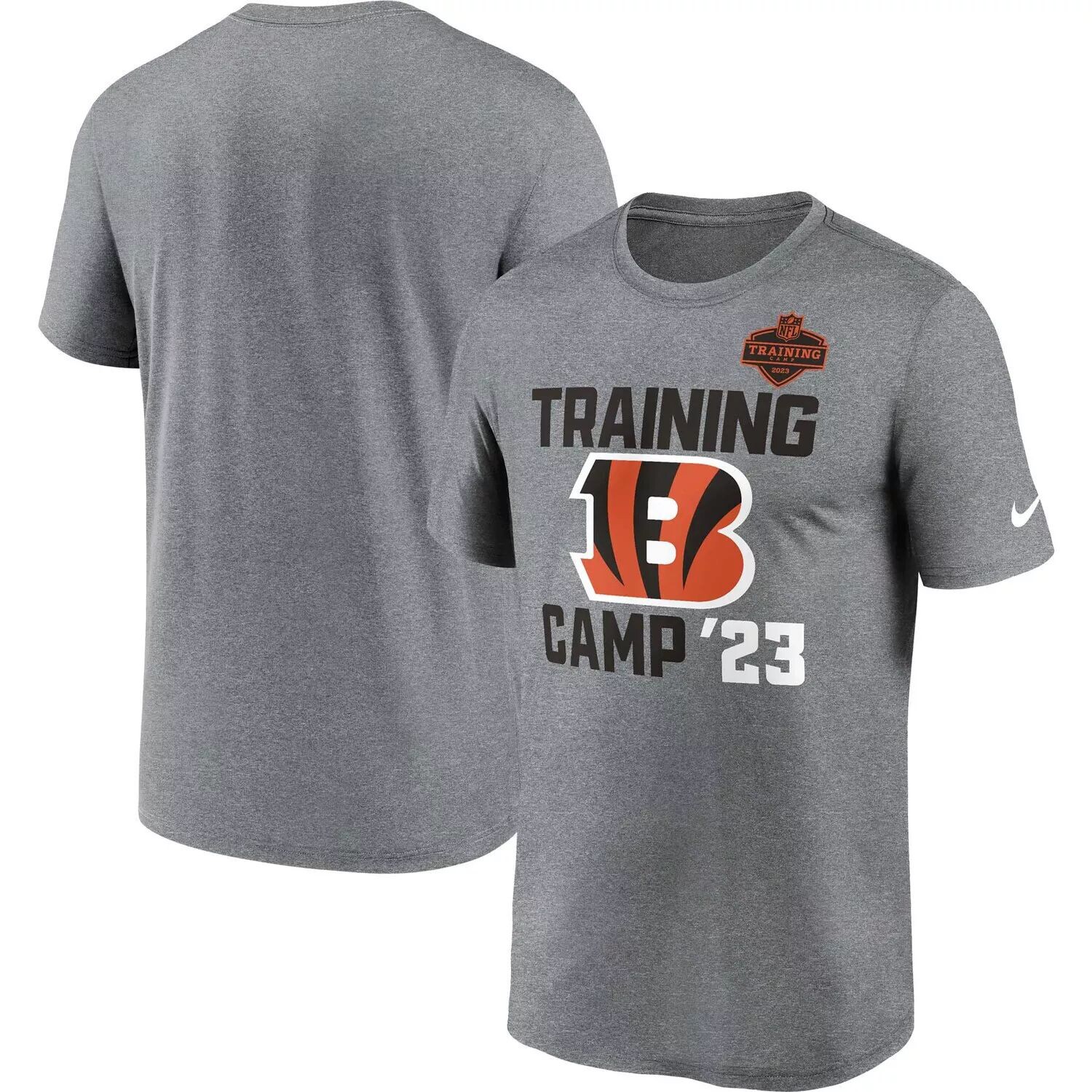 

Мужская футболка Heather Grey Cincinnati Bengals 2023 Training Camp Essential Legend Nike