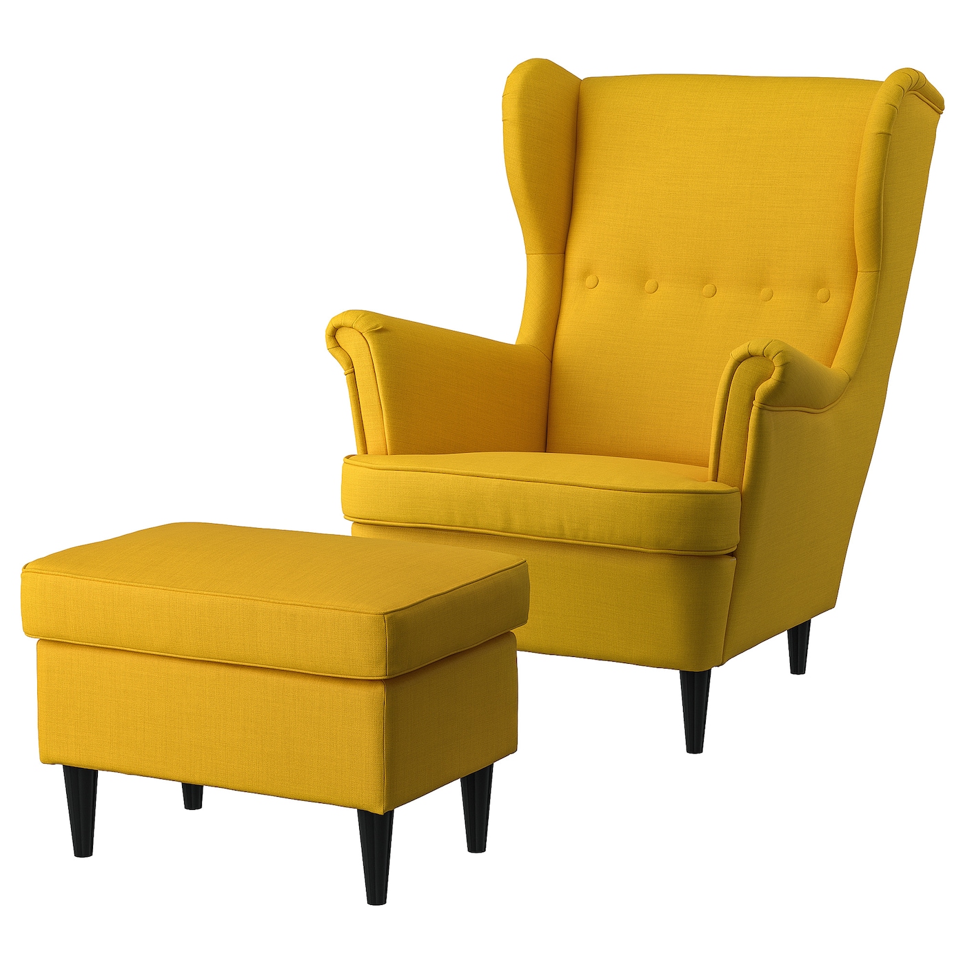 СТРАНДМОН Кресло и подставка для ног, Скифтебо желтый STRANDMON IKEA подставка для ног amarobaby first stage желтый