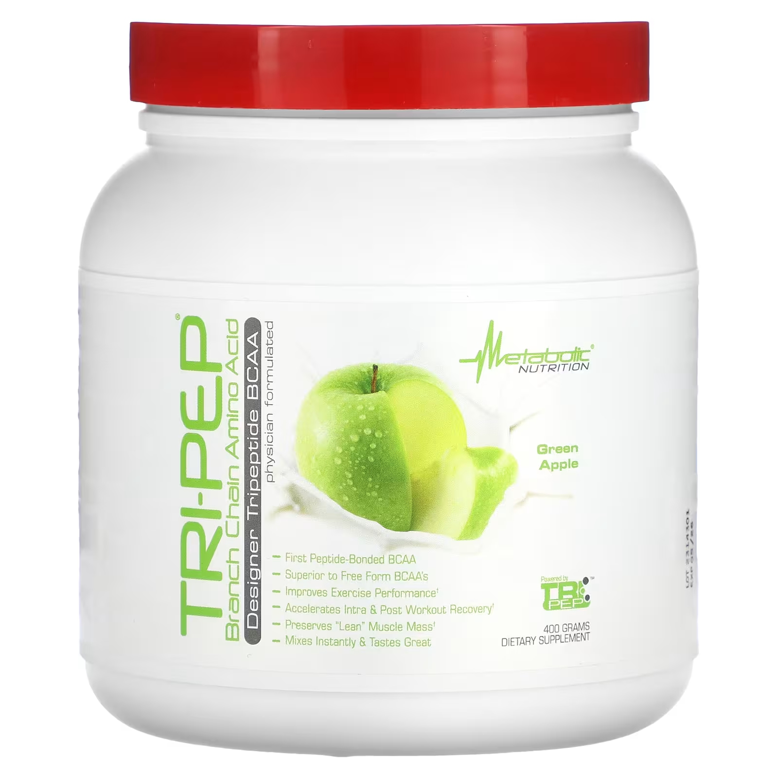 Пищевая добавка Metabolic Nutrition Tri-Pep Branch Chain Amino Acid с яблочным вкусом, 400 г metabolic nutrition tri pep лимонад 400 грамм