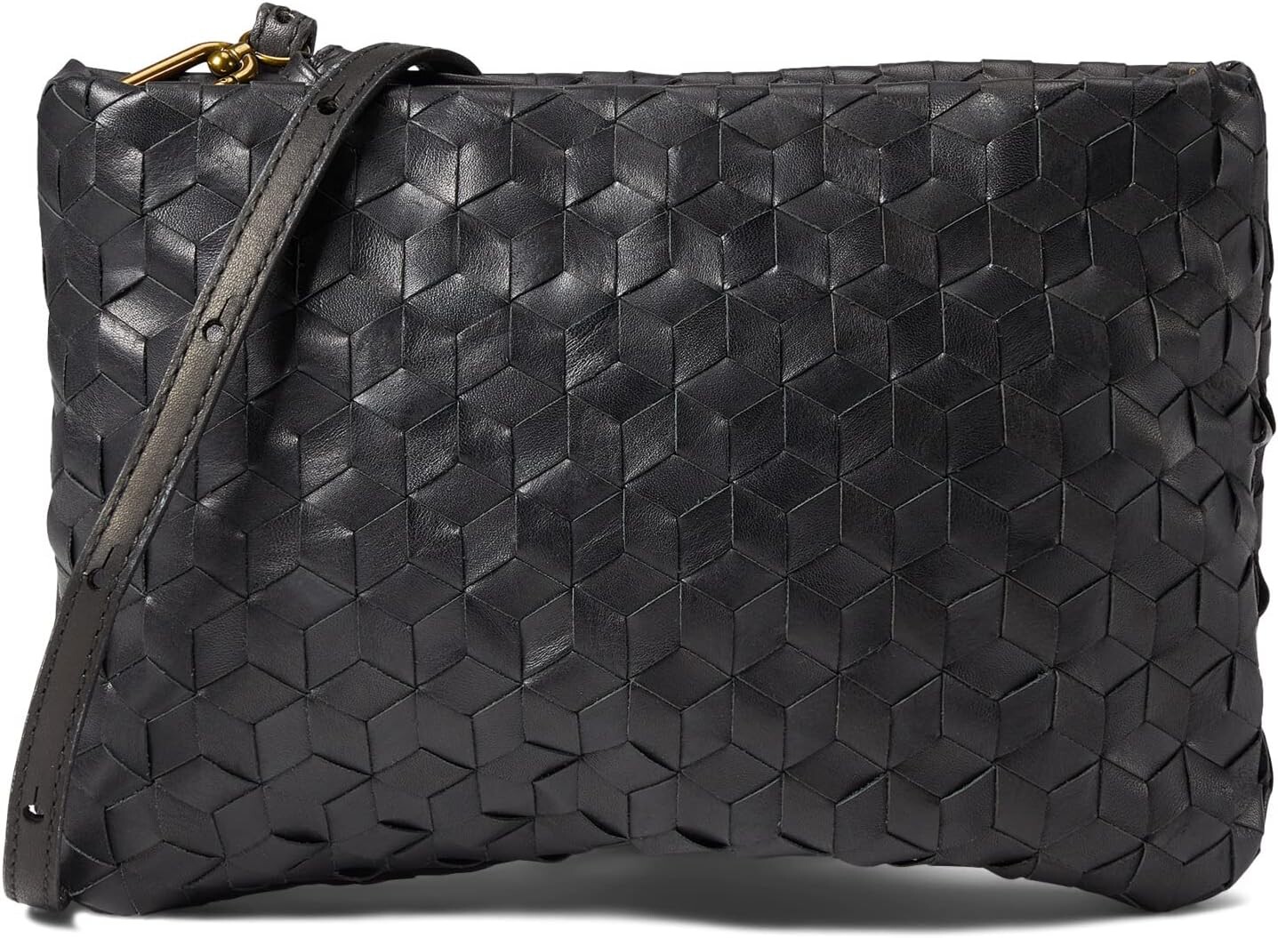 

Сумка через плечо Puff: издание из плетеной кожи Madewell, цвет True Black