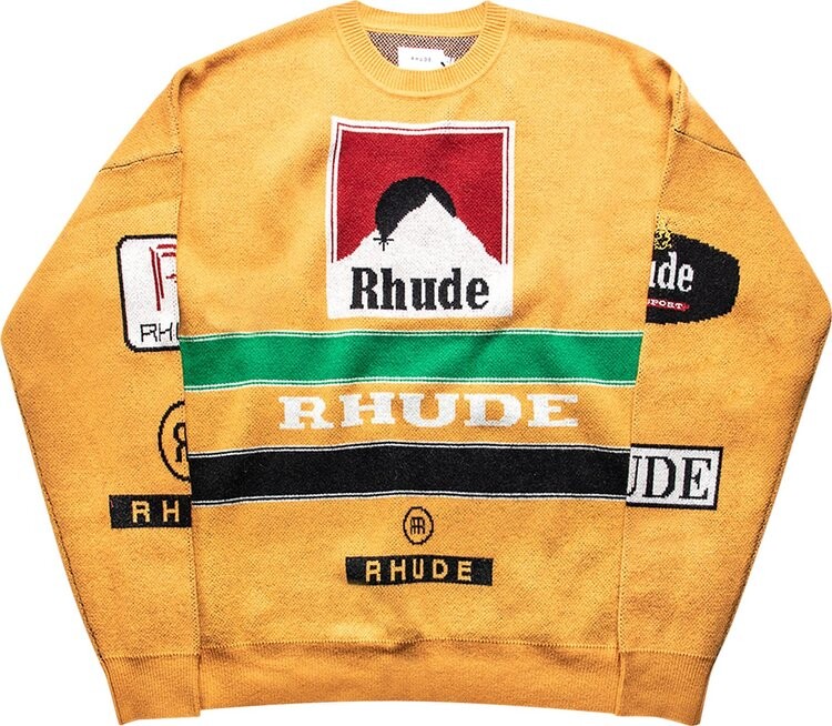 

Толстовка Rhude Ayrton Knit Crewneck 'Mustard/Green', желтый